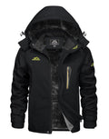 Mens Winter Waterproof Ski Jacket Warm Softshell Snowboarding Coat – Black 2XL