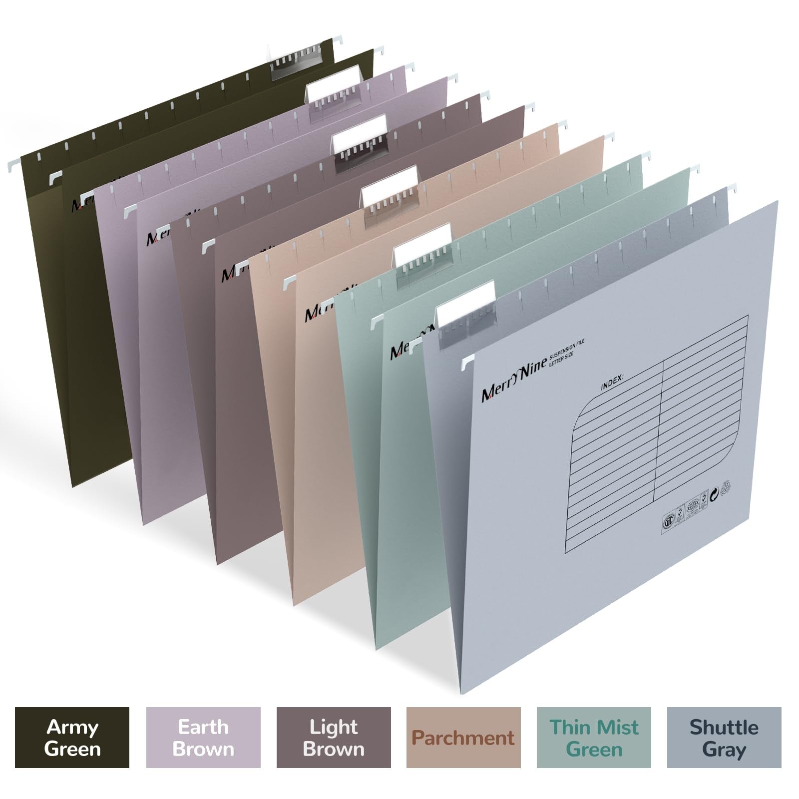 A4 Suspension Files, 24PCS Filing Cabinet Files with Tabs and Card Inserts