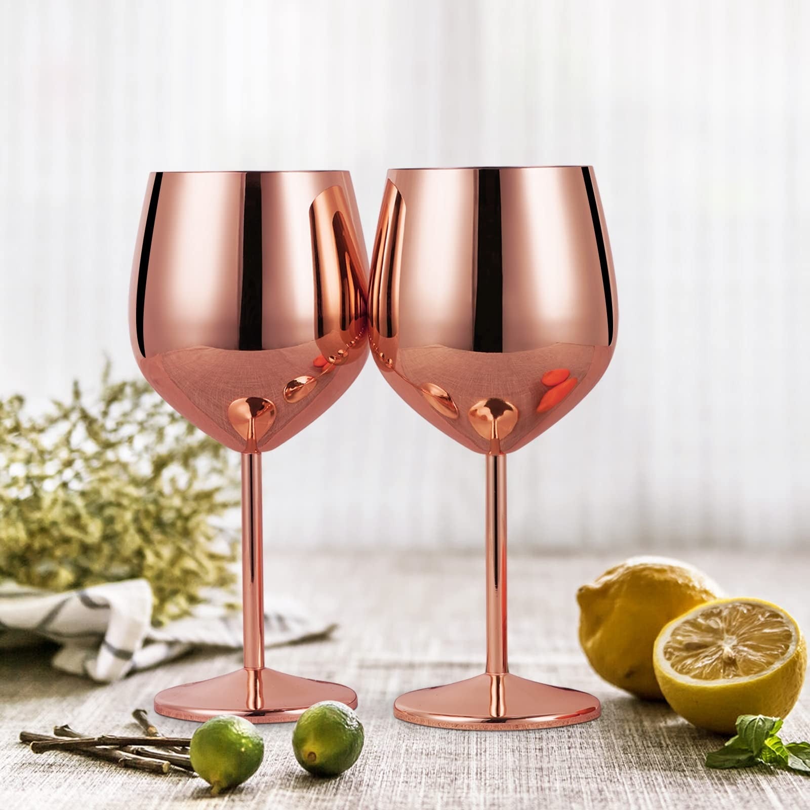 18oz 550ml Stainless Steel Wine 2 Glasses Unbreakable Goblets for Travel Camping