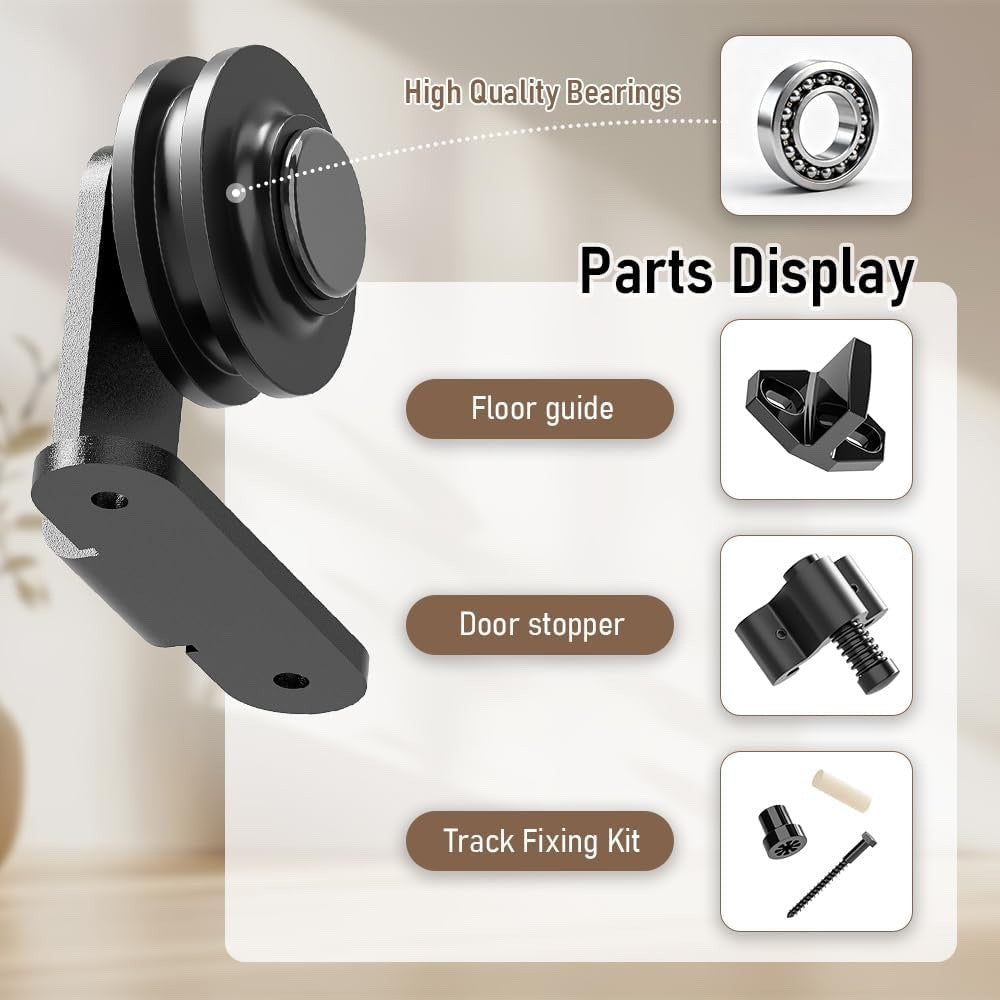 5.5FT/167cm Interior Sliding Barn Wood Door Hardware Closet Track Kit