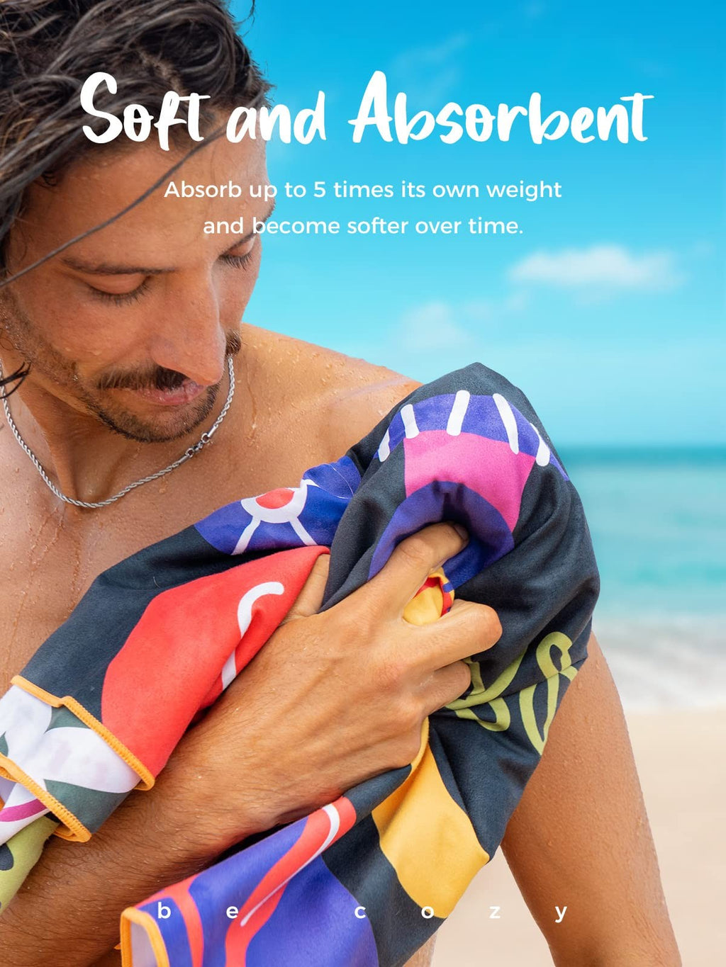 Beach Towel Microfiber, Extra Large 178cm*80cm