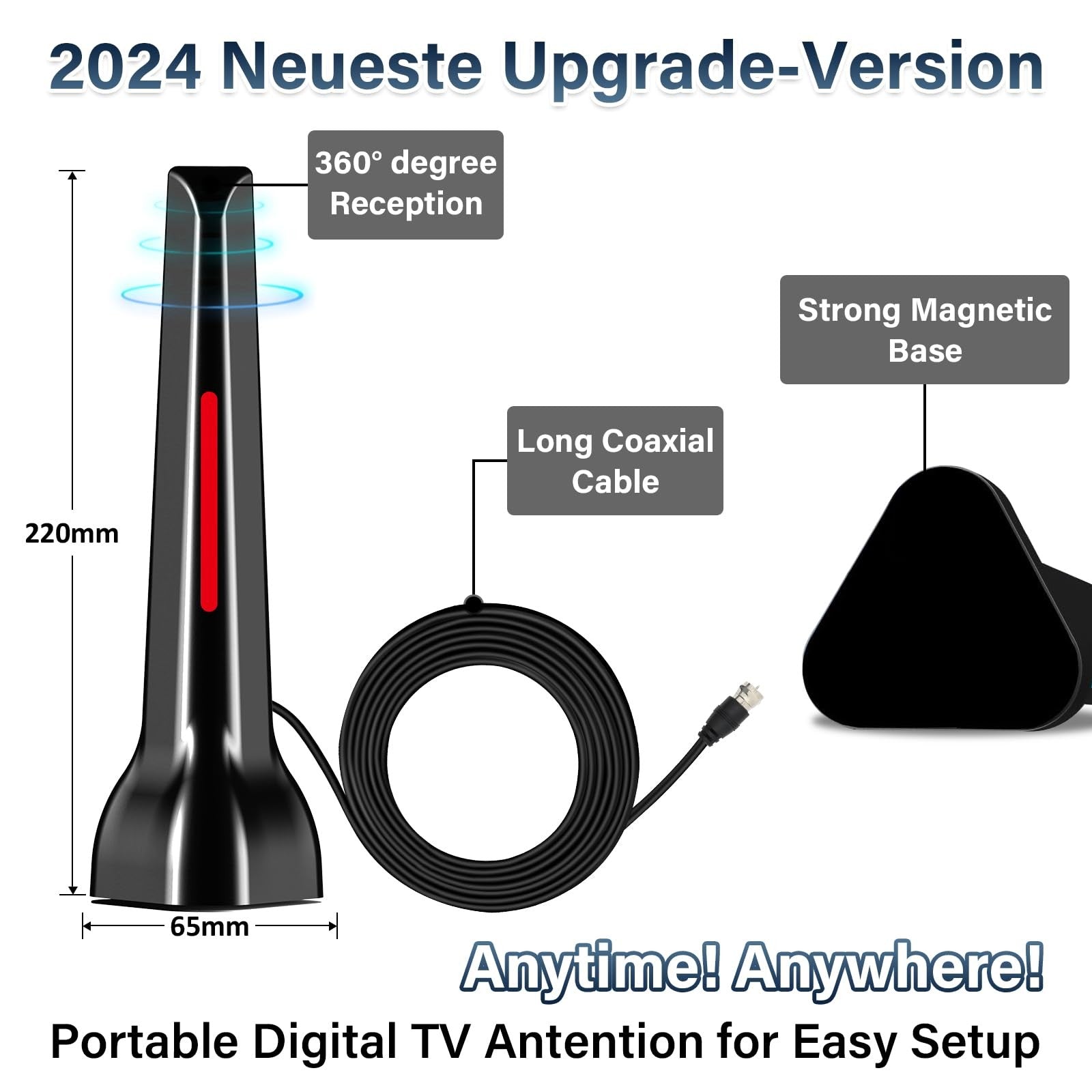 DTB TECH Upgraded Amplifier TV Aerial, Indoor TV Aerial, Smart TV Aerial,
