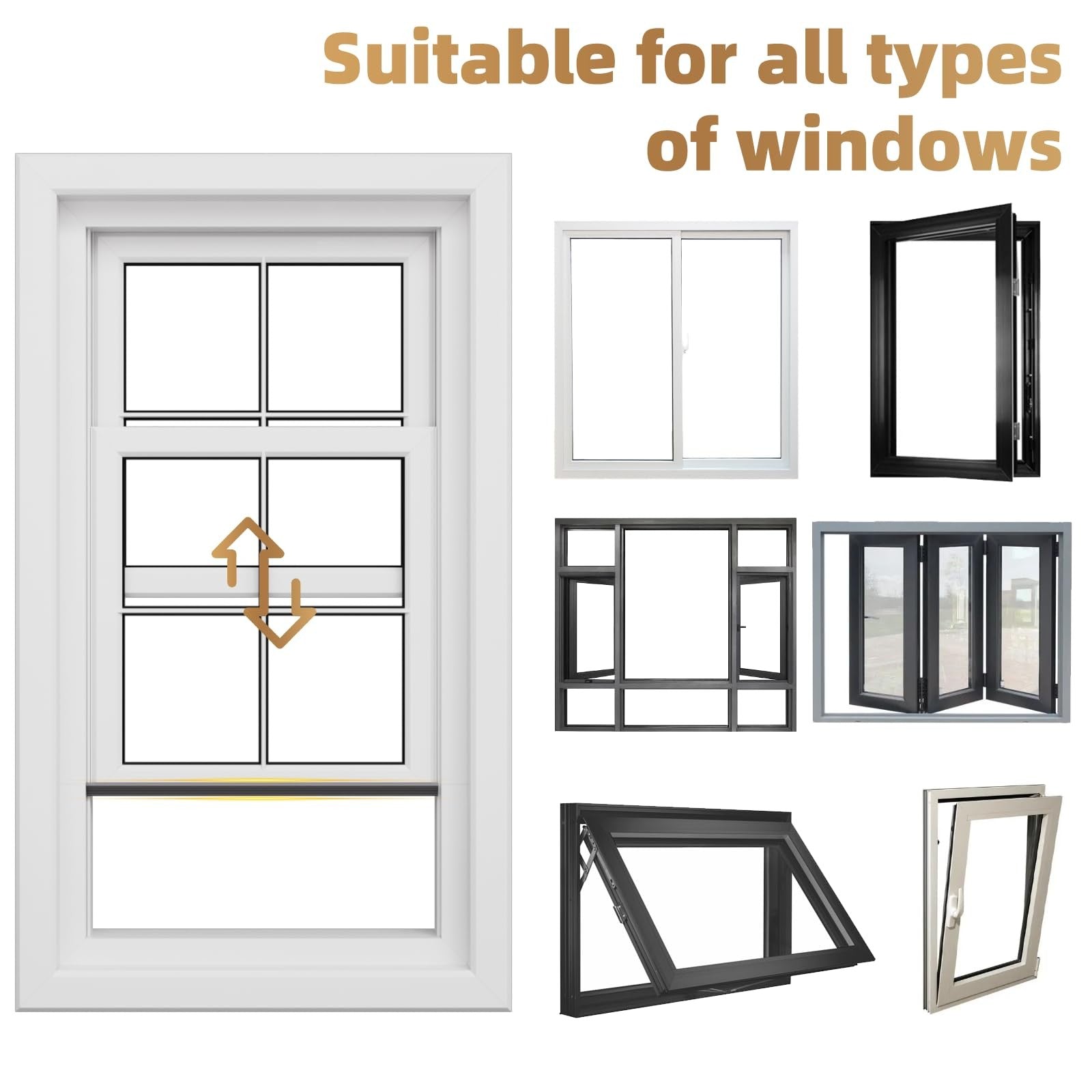 Esufeir 2Pack Wedge Draft Excluder Strips for Windows & Doors – Black 196 inches