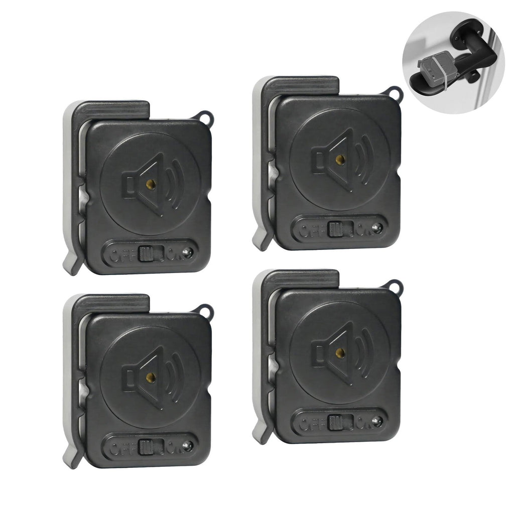 Door Knob Alarm 4 Pack 120dB Vibration Sensor Alert – Black