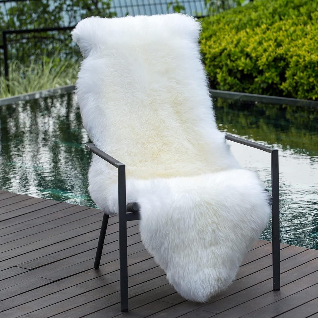 Genuine Sheepskin Rug Large (180x55cm, Ivory) MYLUNE HOME  Area Rugs