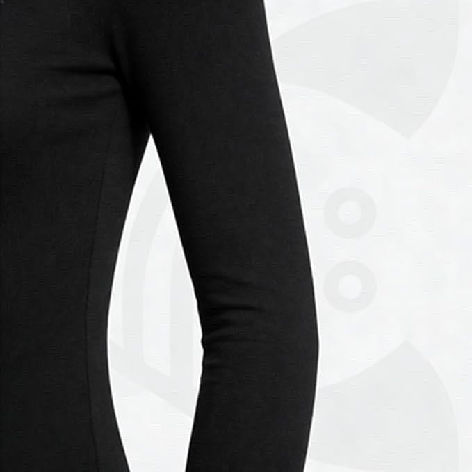 Women's Long Sleeve Ribbed T-Shirt Basic Crewneck Top - Black (Small)
