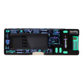 Dino roar Kids Pencil Case, Hey There Pop Out Cyan Calculator Sharpener Black