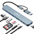 DEMKICO 8 in 1 USB C Hub, USB C Adapter with 4 USB Ports SD/TF Card Reader