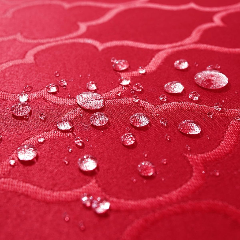 Red Tablecloth Flower Jacquard Table Cloth Spill Proof Dust-Proof Wrinkle