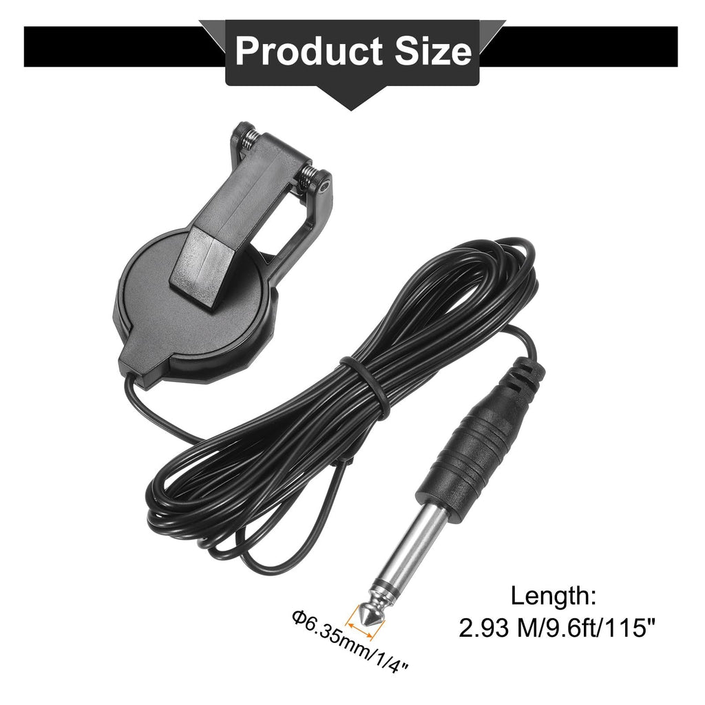 Clip-On Guitar Pickup Microphone for Acoustic Guitar, Ukulele, Violin – Black