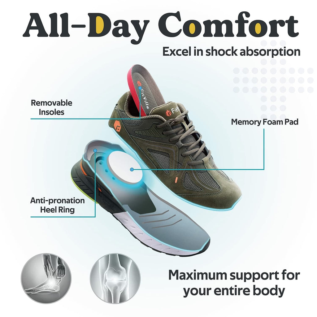 FitVille Mens Extra Wide FitTrainers Comfortable Running Walking Size 9