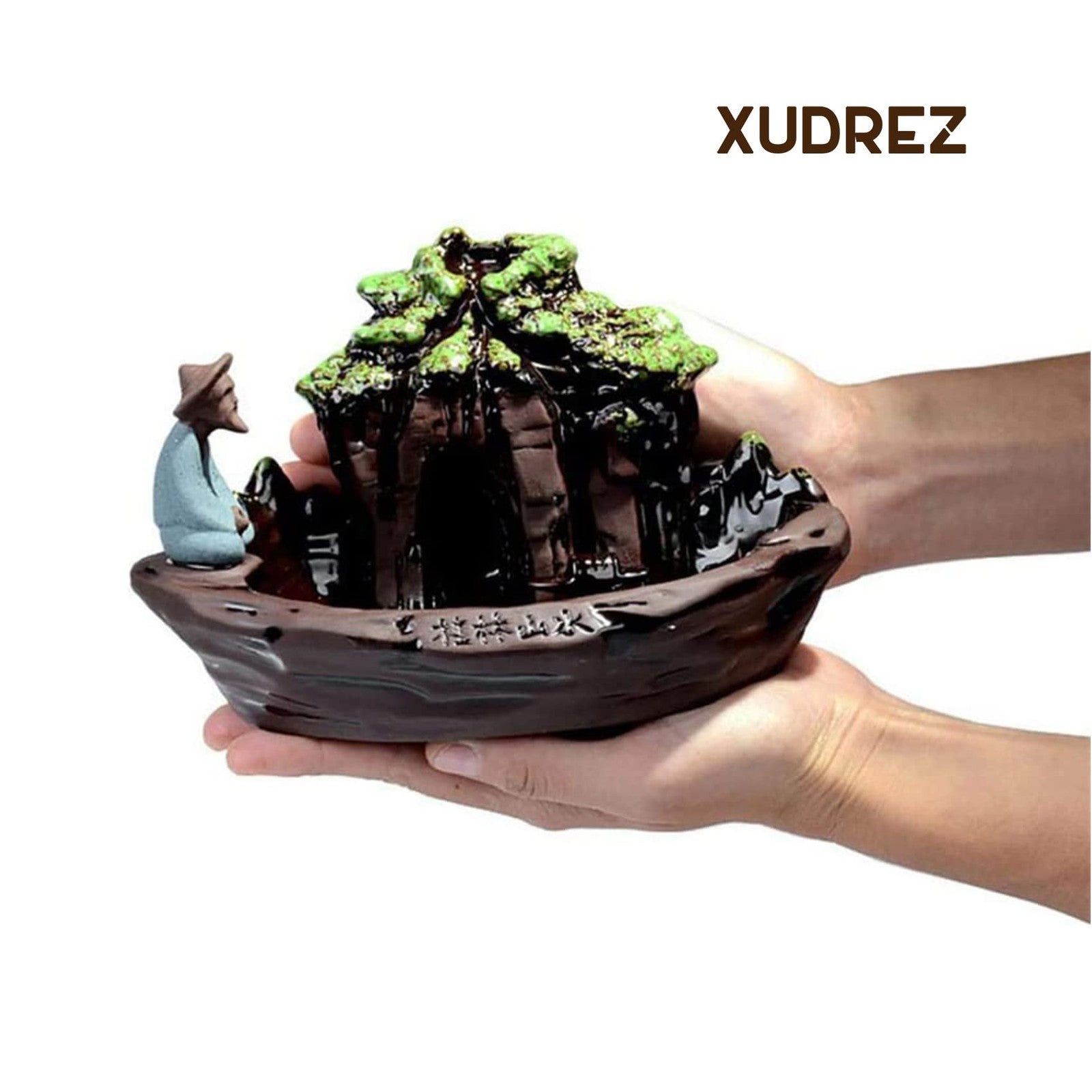 Guilin Landscape Backflow Incense Burner, Beautiful Scene Handmade Ceramic