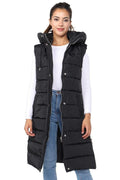 Top Fashion18 Ladies Padded Gilet Longline Hooded Jacket Quilted Winter Wear -L