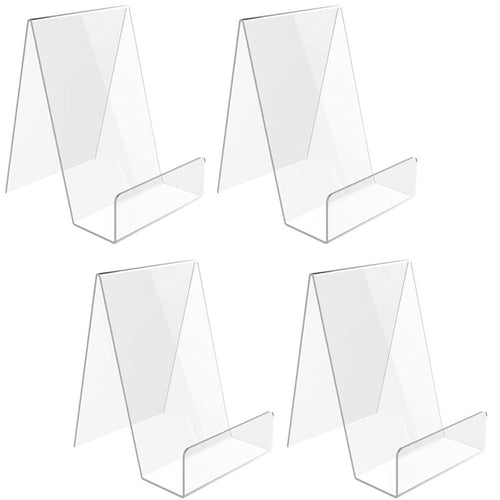 4pcs Sign Holder Stand Clear Acrylic - Phone Leaflet Book Menu Poster Magazine