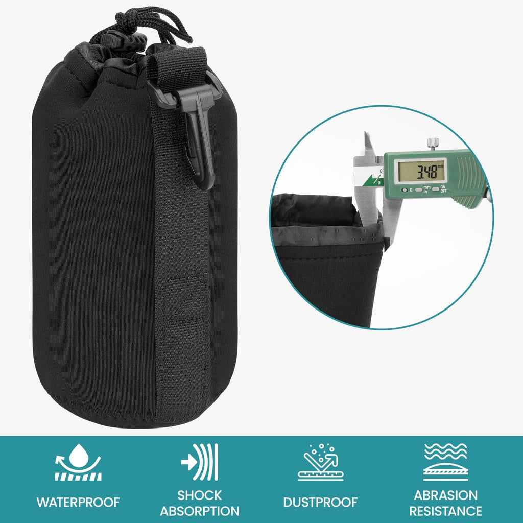 BELLE VOUS 4 Pack of Black Protective Camera Lens Pouch Bags