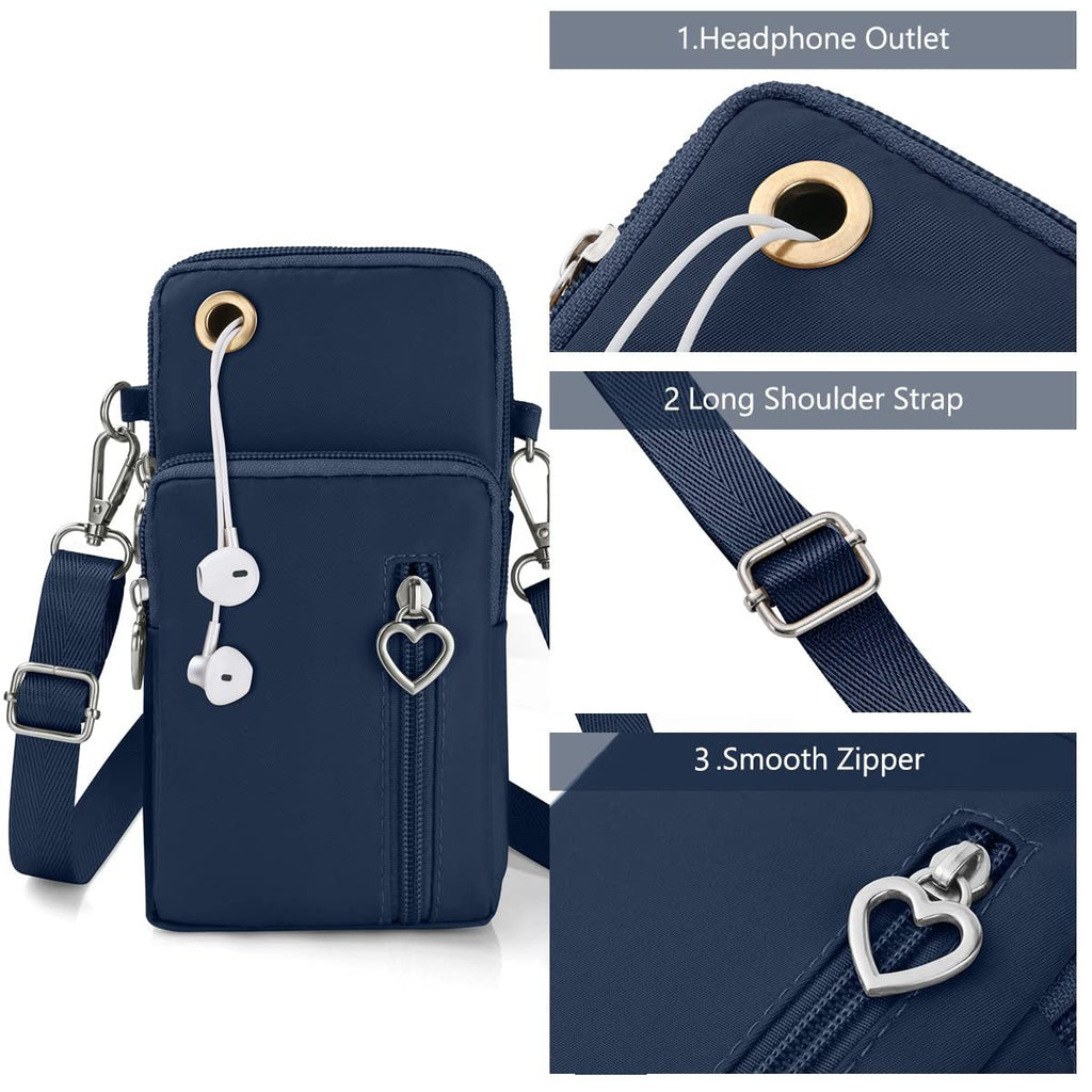 Aucuu Crossbody Phone Bag, Nylon Mini Crossbody Shoulder