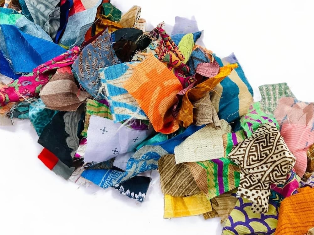 EcoFriendly Tinsel Garland Christmas Tree Decoration Made  Recycled Sari Fabric
