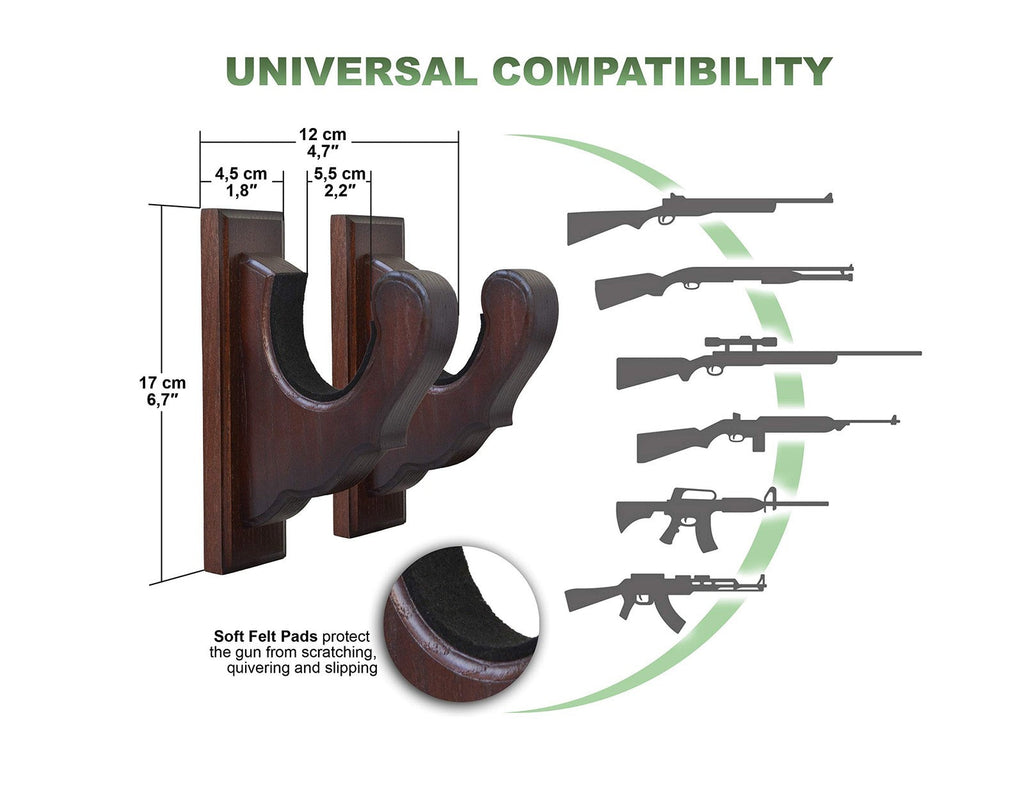 Teslyar Gun Rack Wall Mount Hold Up Displays Horizontal Rack