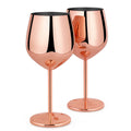 18oz 550ml Stainless Steel Wine 2 Glasses Unbreakable Goblets for Travel Camping