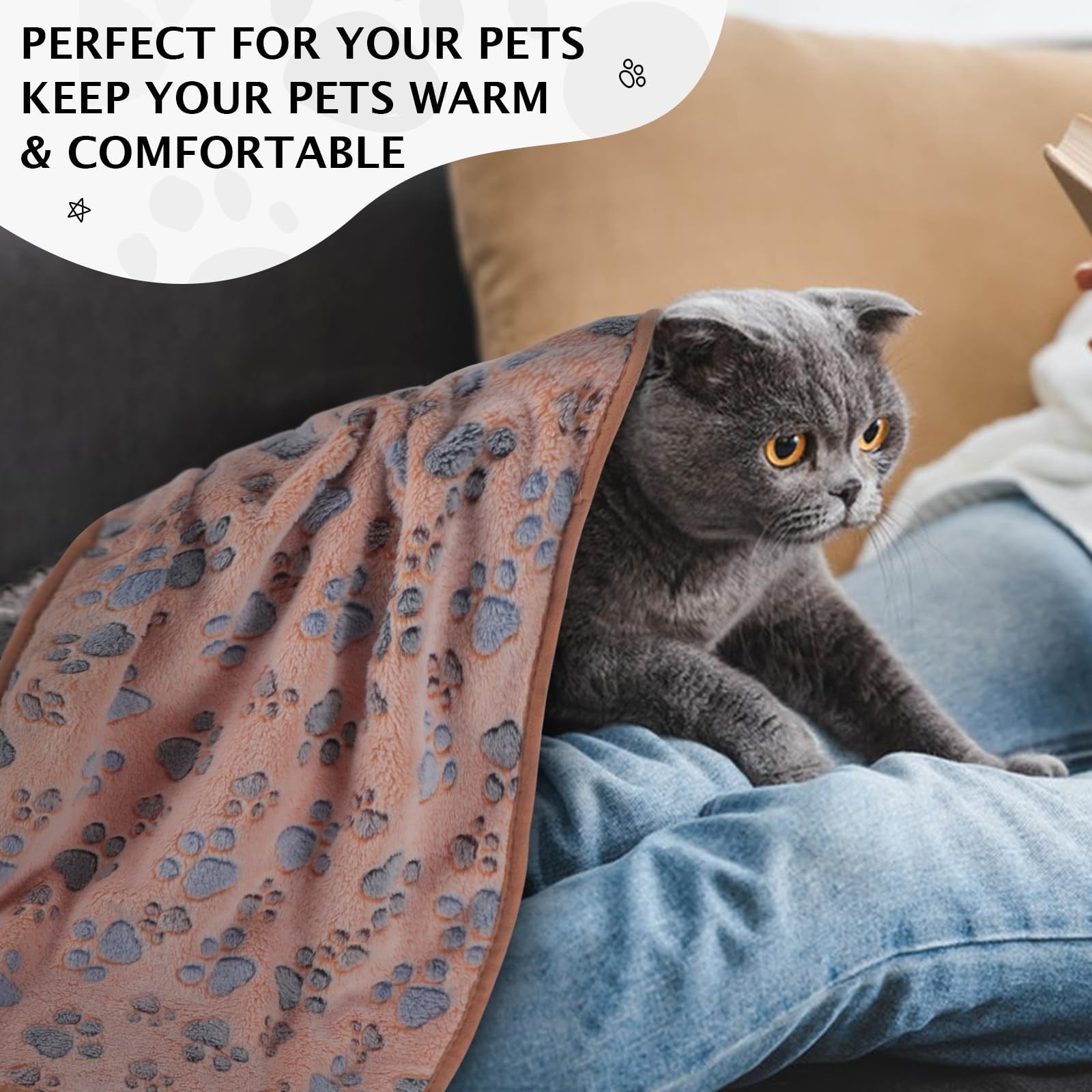 PET SPPTIES 5 pcs Pet Blankets for Small Medium Cats and Dogs, Fluffy Soft