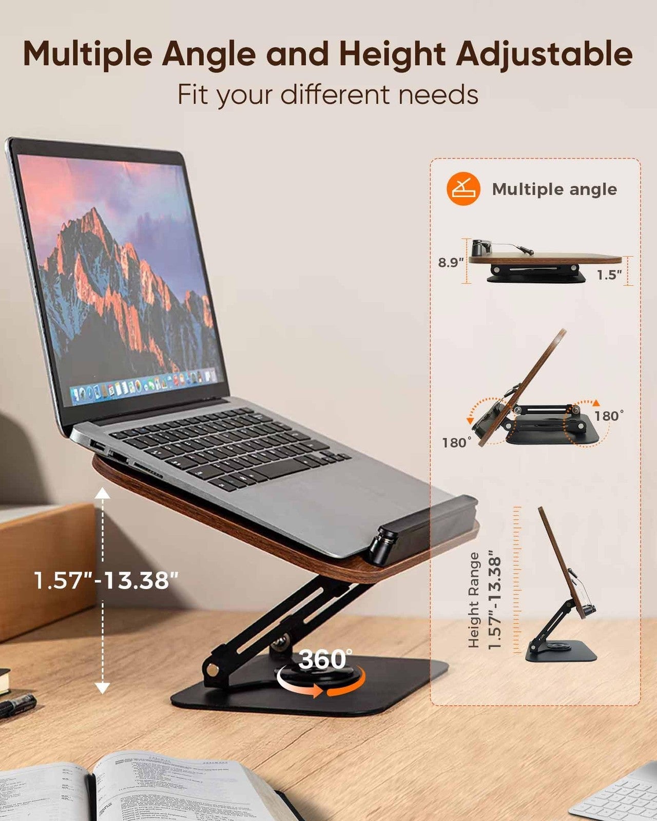 Adjustable Book Stand Holder with 360° Rotation – Multi-Use