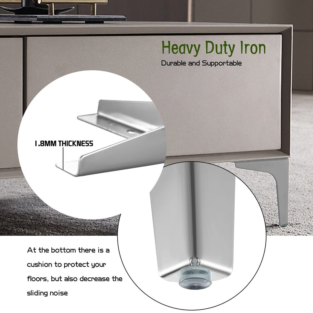 4 PCS Metal Furniture Legs Sofa Legs Modern Metal Triangle Furniture Feet 13 cm