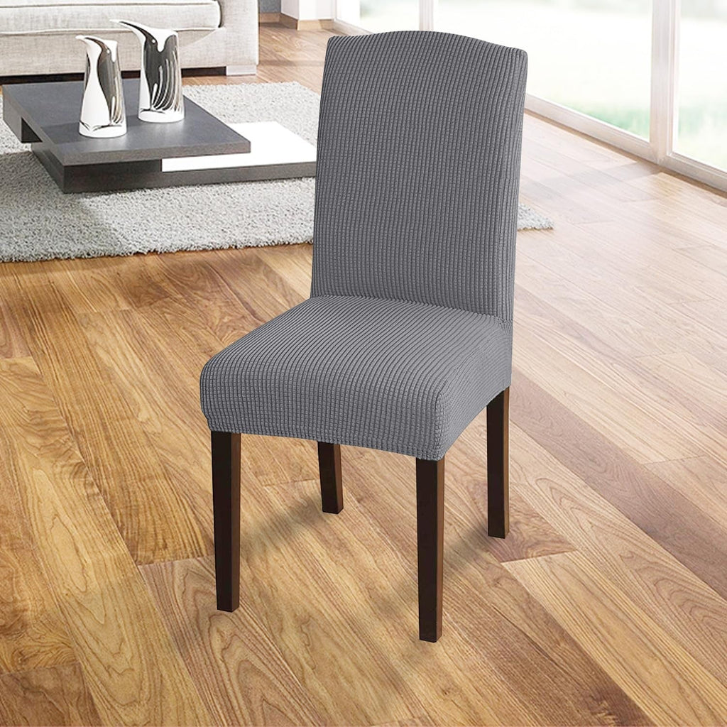 Set of 4 High Stretch Dining Chair Slipcovers, Universal Fit Jacquard Parson
