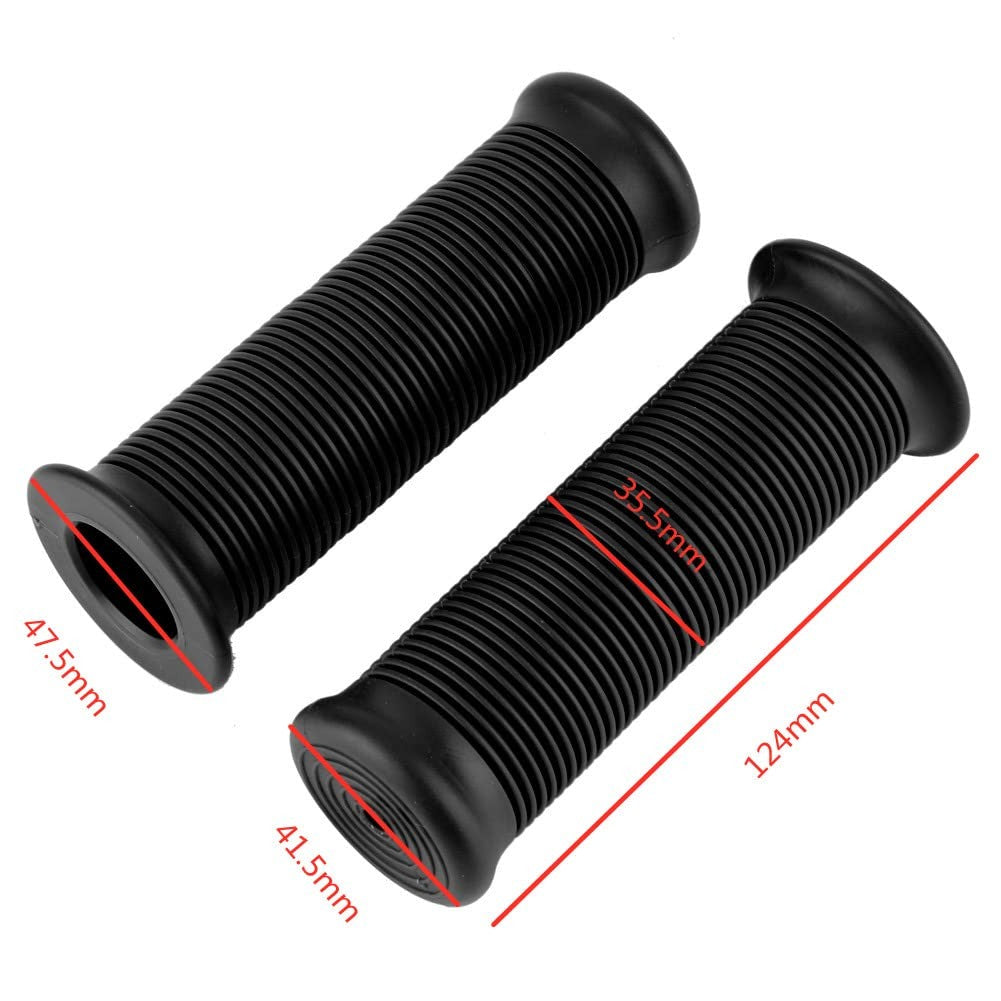 Motorcycle Hand Grips Universal Vintage TPU Non-Slip Thruster Grip Bar – Black