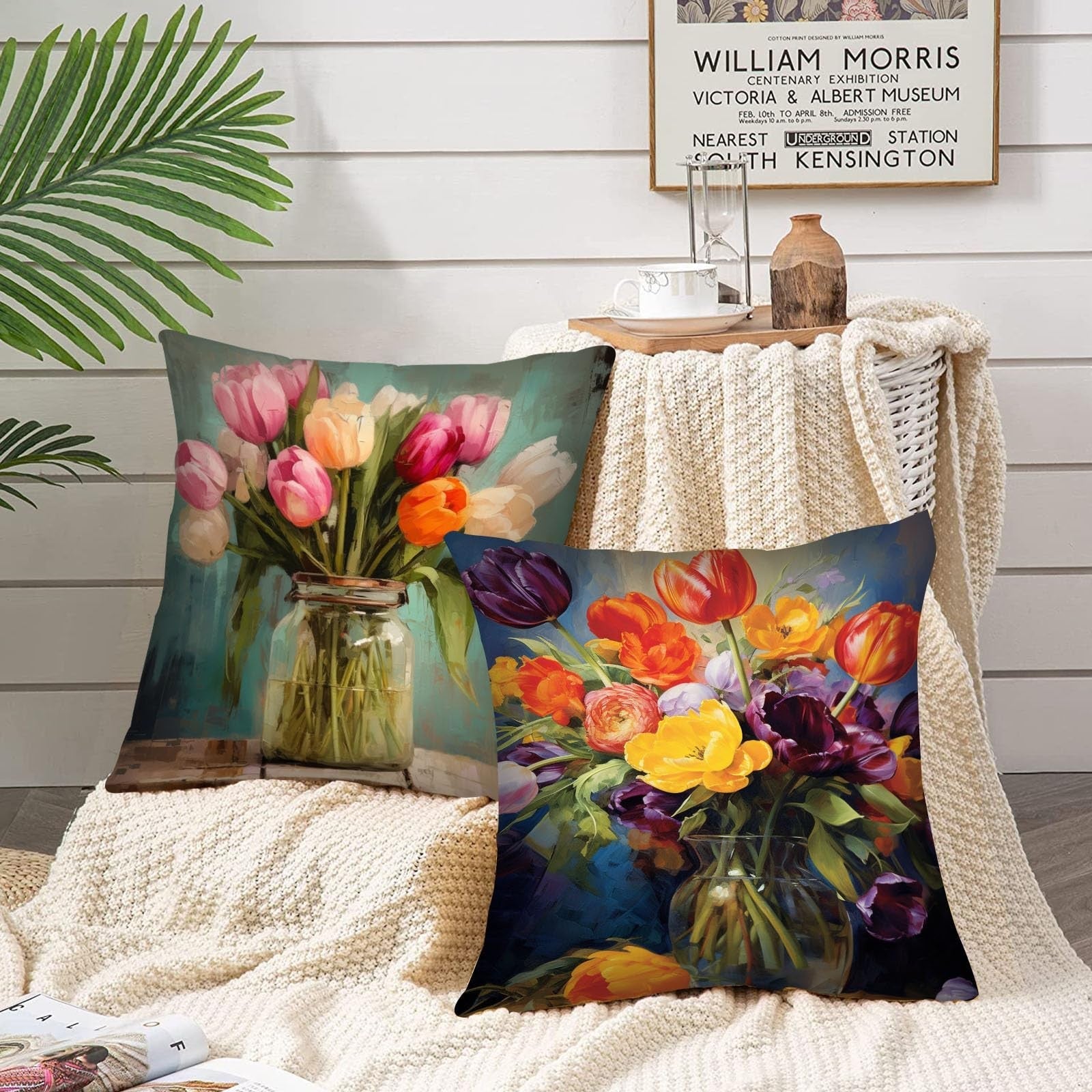 Tucocoo Decorative Cushion Covers with Tulip Vase 45 x 45 cm