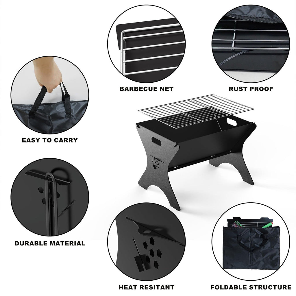 Frost IX Camping Fire Pit - Portable Campfire Grill with Cooking Grills