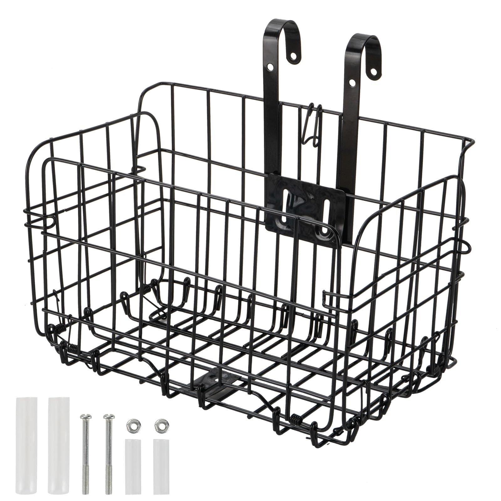 Folding Front Bike Basket Removable Cargo Basket for Bicycle – Black