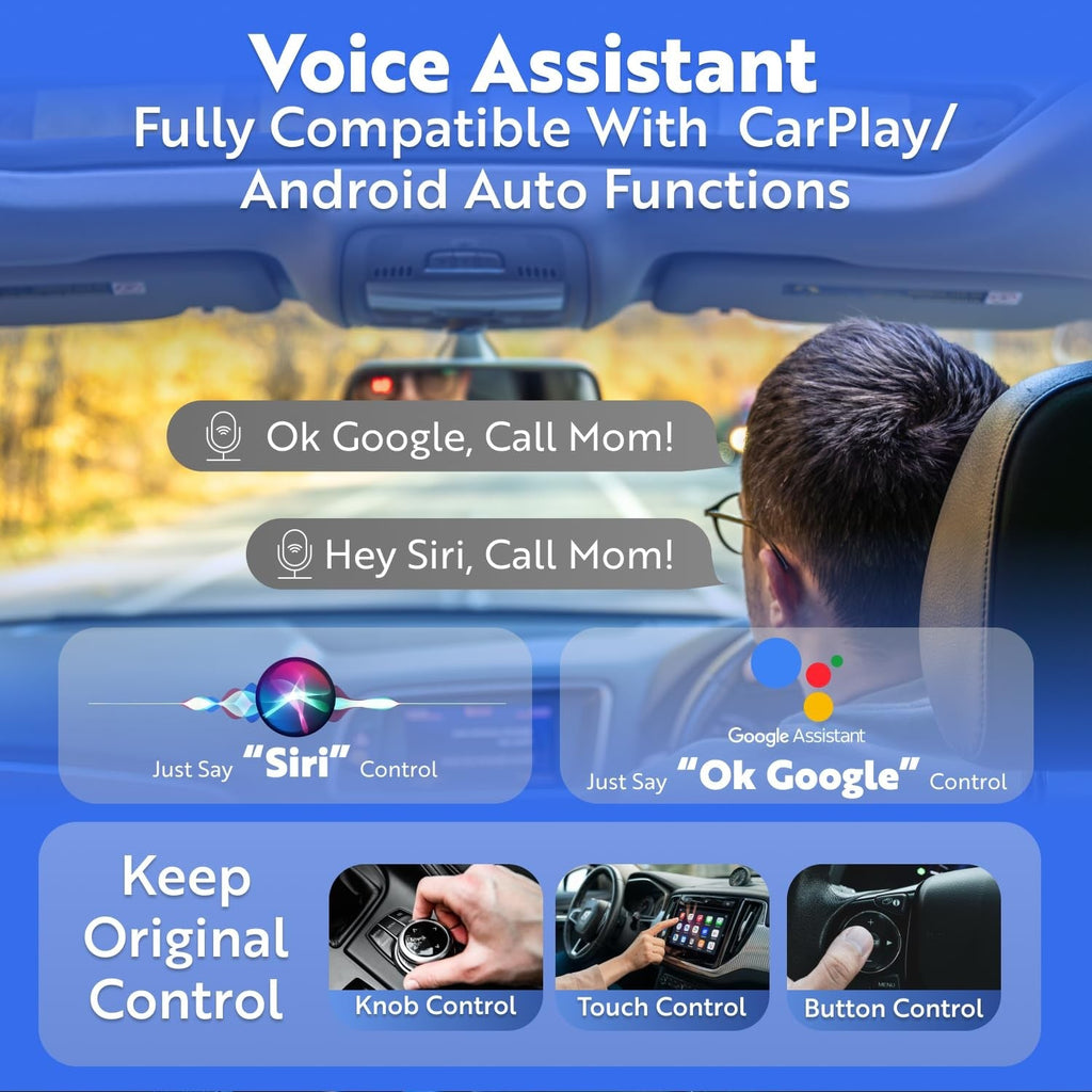 Wireless CarPlay & Android Auto Adapter Plug and Play USB