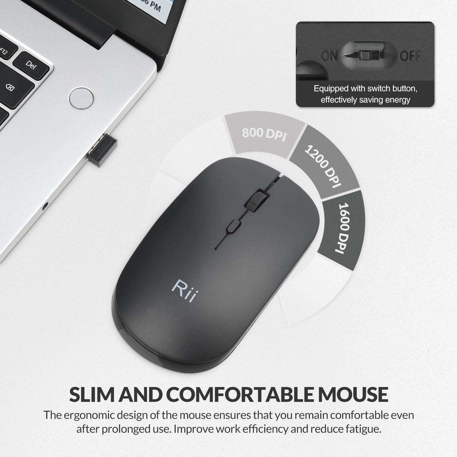 Rii Wireless Keyboard and Mouse, Ultra Slim 2.4G Keyboard