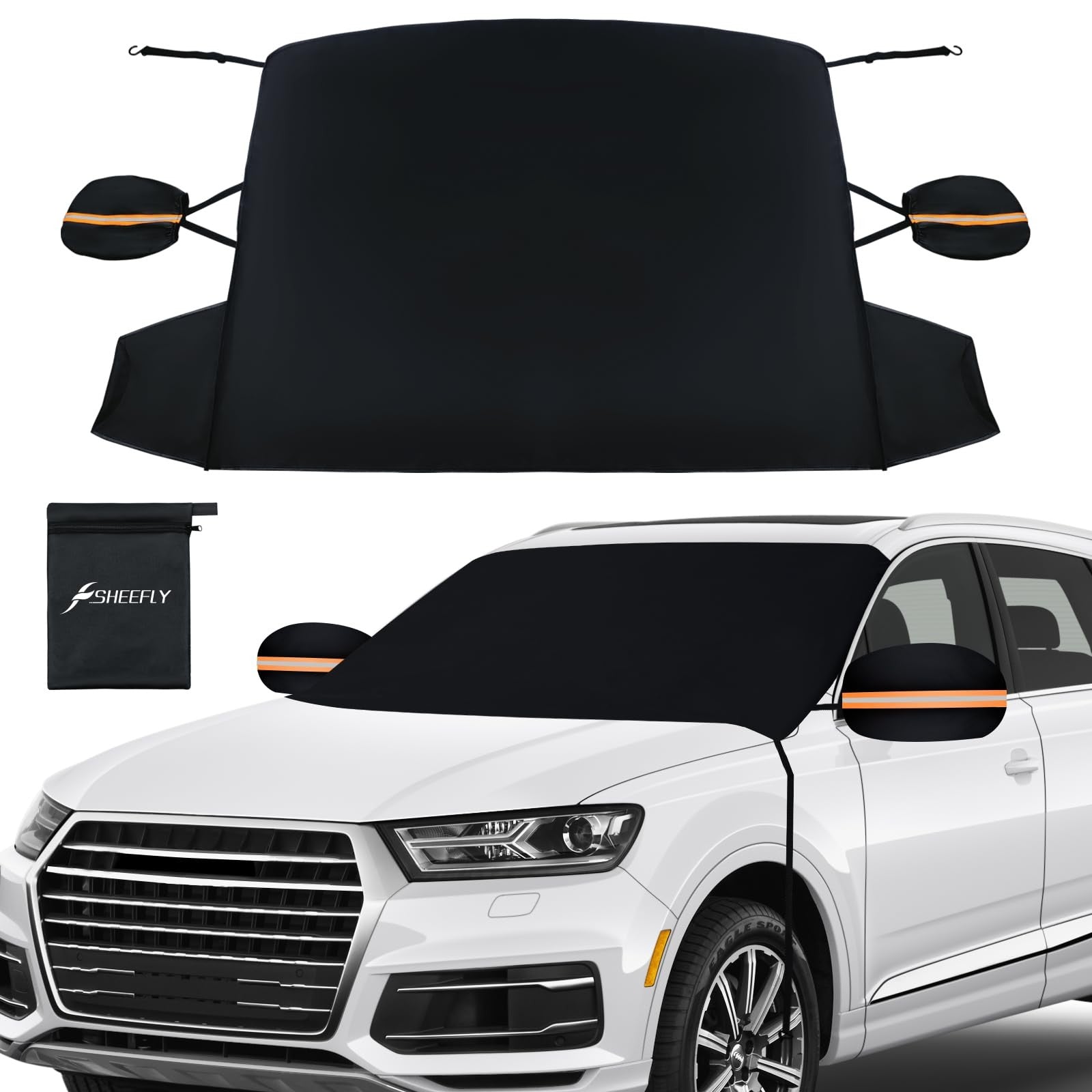 SHEEFLY Car Windscreen Cover for Winter, Car Windshield Cover for Ice and Snow