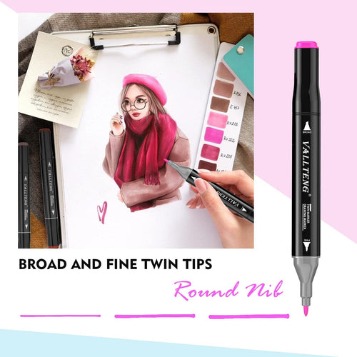 40 Colors Graphic Marker Pen Art Sketch Twin Marker Pen Permanent Graffiti Color