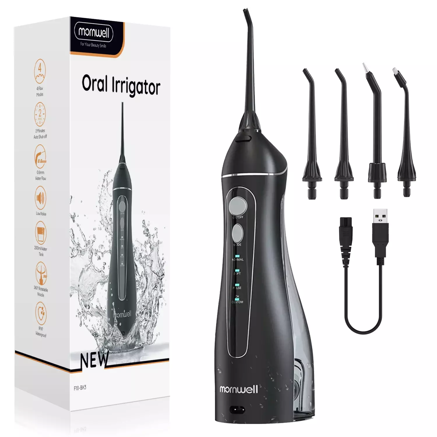 Dental Floss Portable Cordless F18 Oral Irrigator 3 Cleaning Modes Waterproof