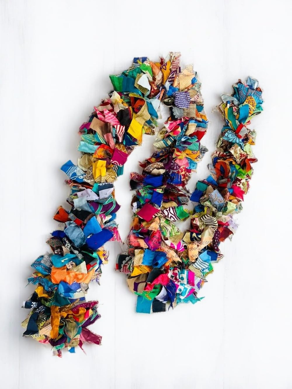 EcoFriendly Tinsel Garland Christmas Tree Decoration Made  Recycled Sari Fabric
