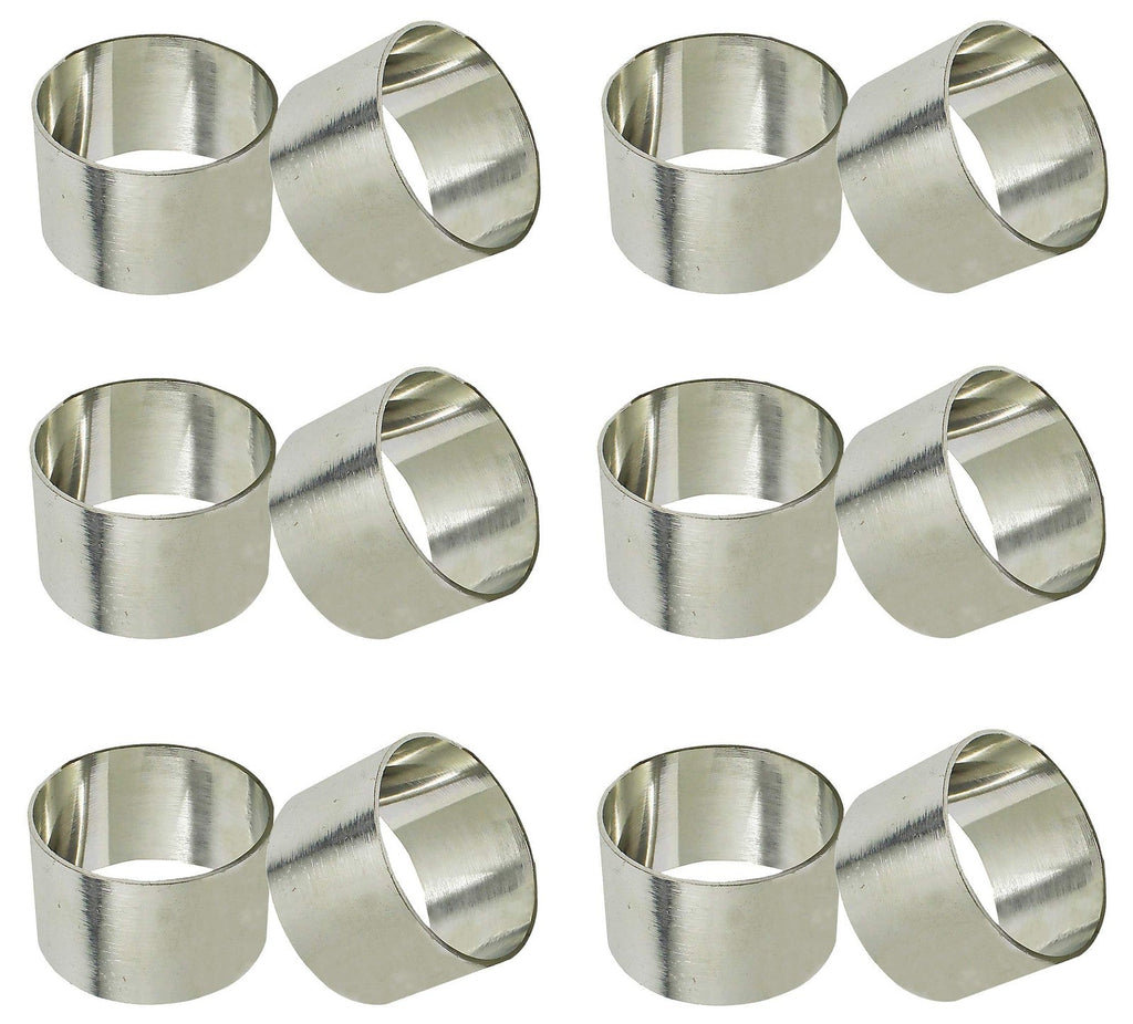 SKAVIJ Handmade Twisted Pipe Napkin Rings Holders Decor (Silver 12pcs)