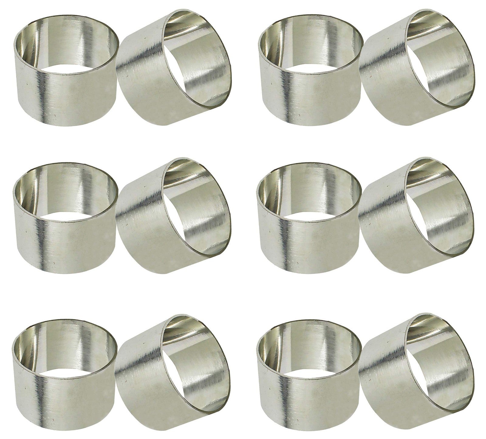 SKAVIJ Handmade Twisted Pipe Napkin Rings Holders Decor (Silver 12pcs)
