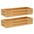 Bamboo Spice Rack Organiser without Self-Adhesive without Drilling - 2Packs