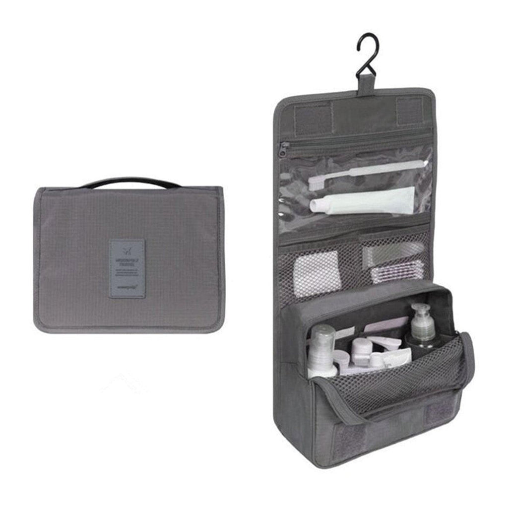 Travel Toiletry Bag, Hanging Toiletries Wash Bag Makeup Cosmetic Organizer -Grey