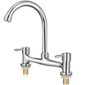 Dual Lever Gooseneck Mixer Tap Faucet for Kitchen Bathroom hot and cold