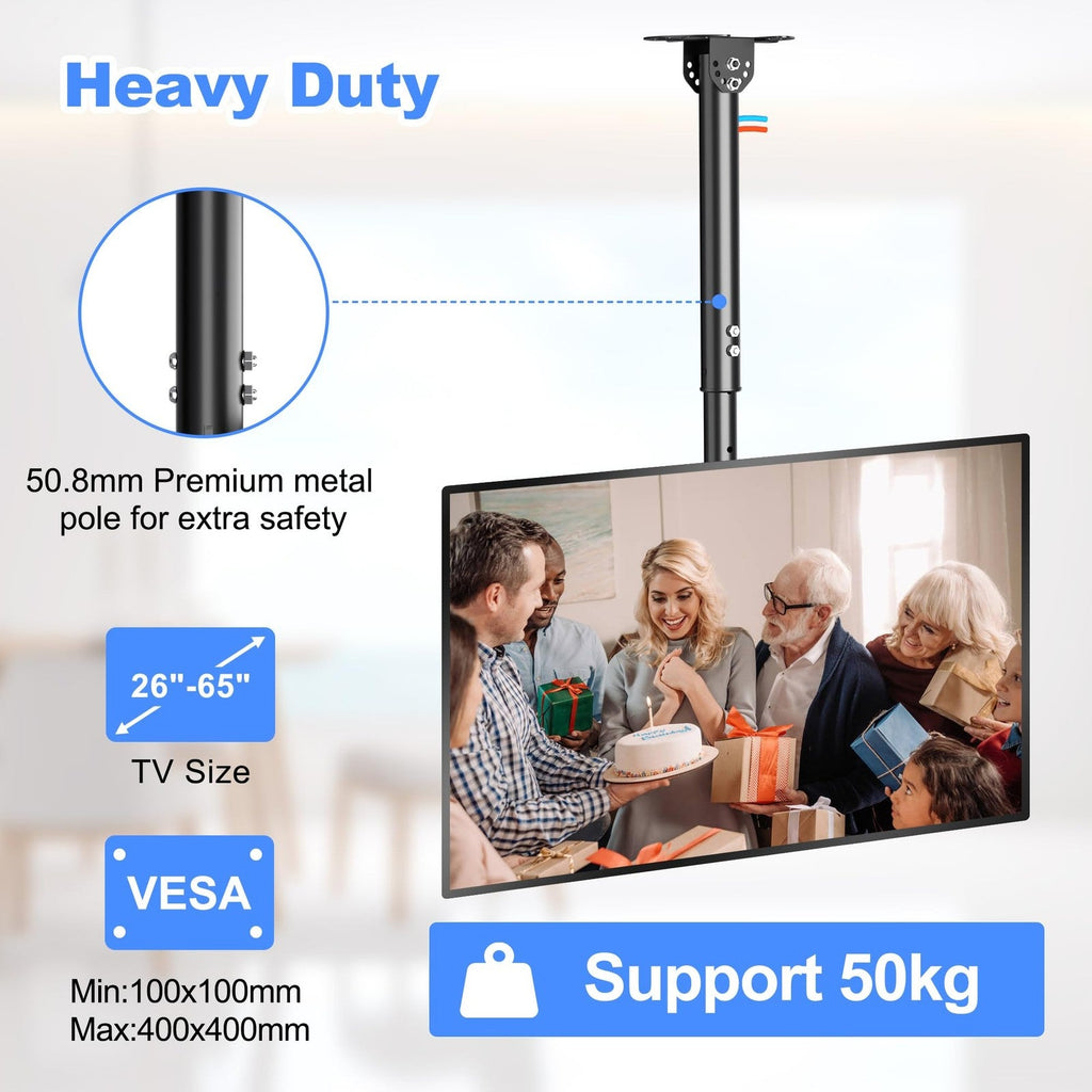 XINLEI Ceiling TV Mount Full Motion TV Bracket for Most 26-65" Flat Curved Tvs