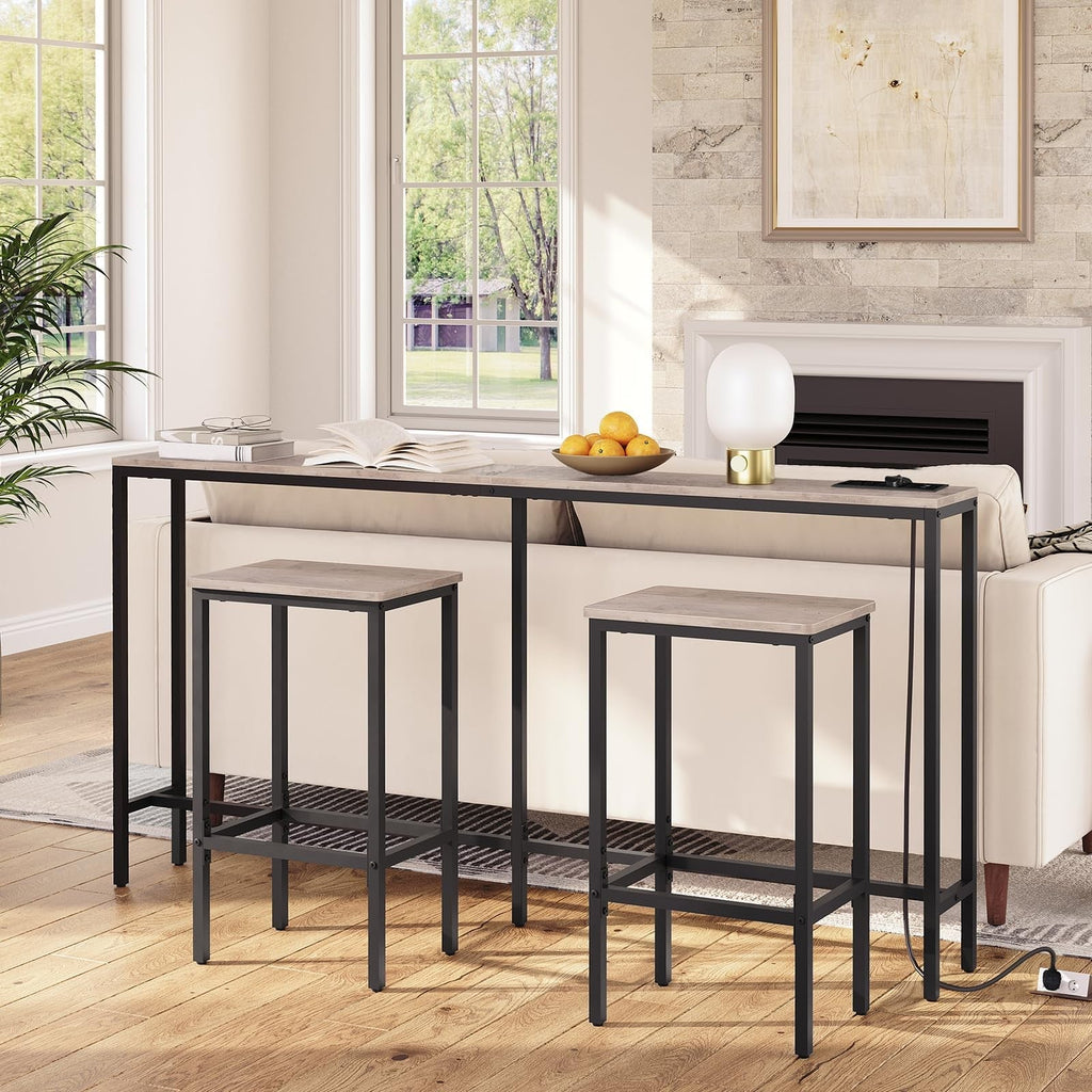 Console Table 160cm with Power Outlet & USB Ports - Industrial