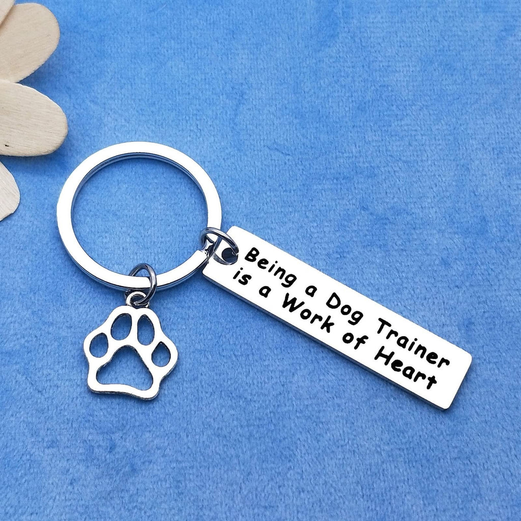 Dog Trainer Keyring Appreciation Gift for Dog Lovers – Silver