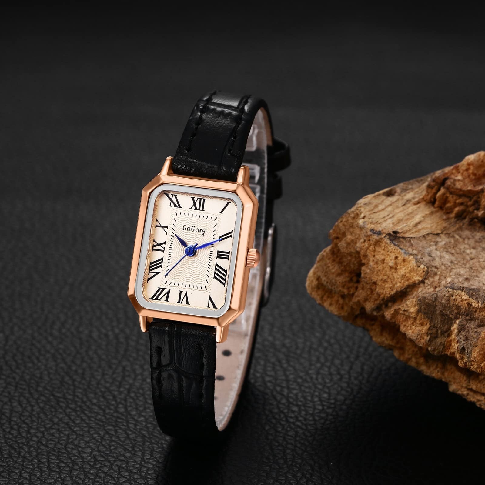Avaner Women's Square Watch, Leather Strap Quartz