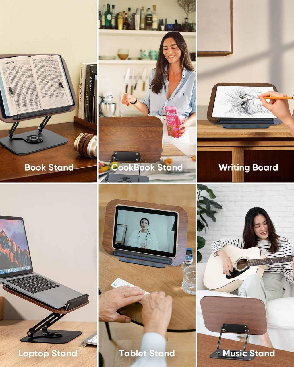 Adjustable Book Stand Holder with 360° Rotation – Multi-Use