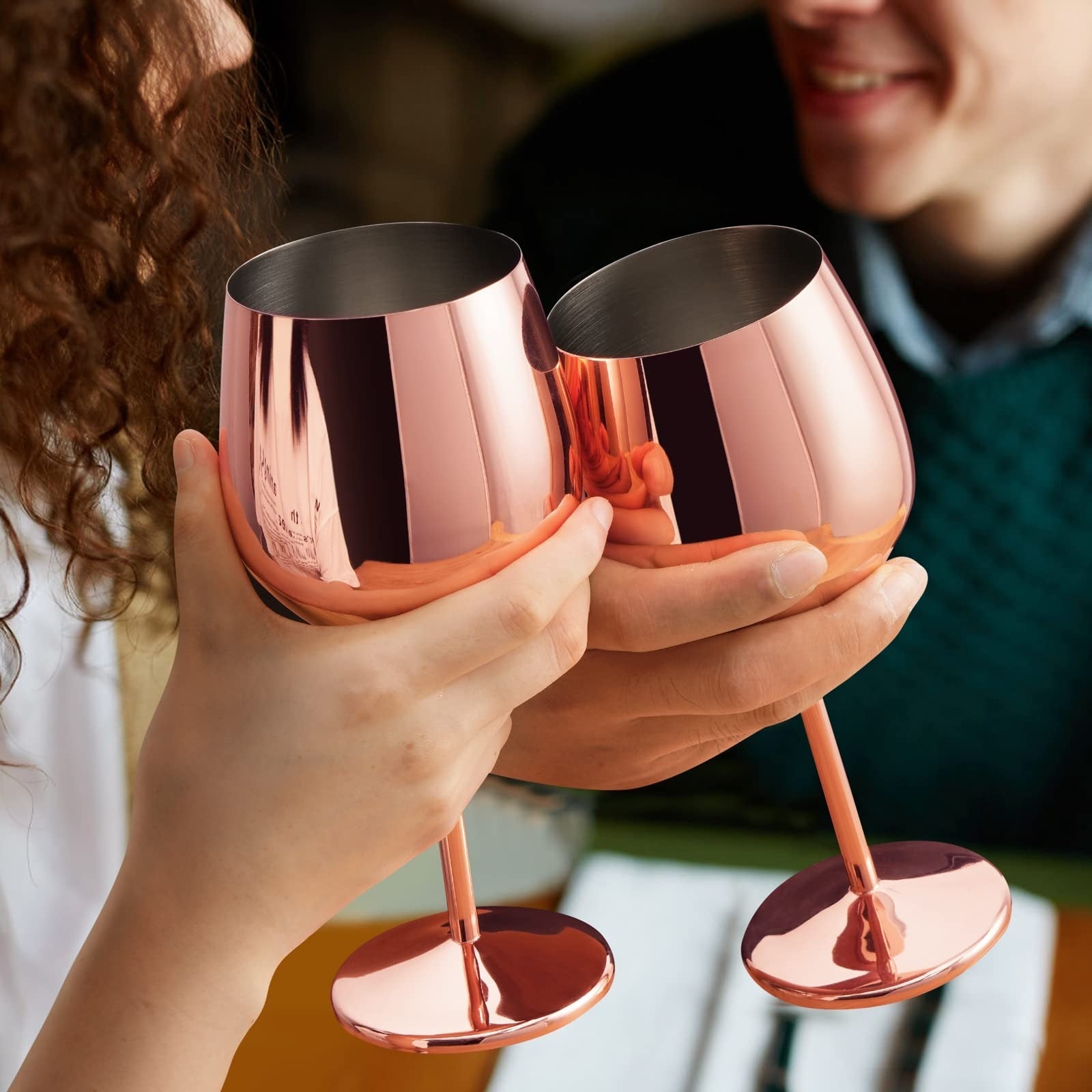18oz 550ml Stainless Steel Wine 2 Glasses Unbreakable Goblets for Travel Camping