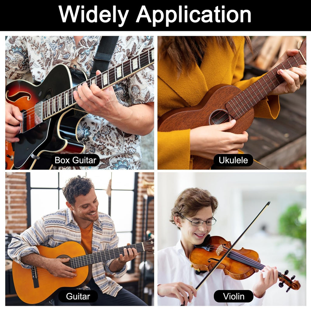 Clip-On Guitar Pickup Microphone for Acoustic Guitar, Ukulele, Violin – Black