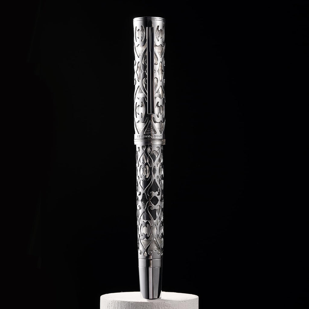 Hongdian D1 Piston Fountain Pen Extra Fine Nib, Hollow Skeleton & Resin Pen